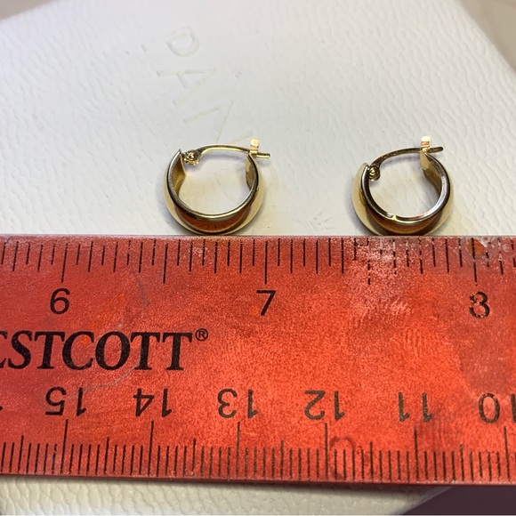 14kt Gold Small Huggie Hoop Earrings. - Picture 10 of 14